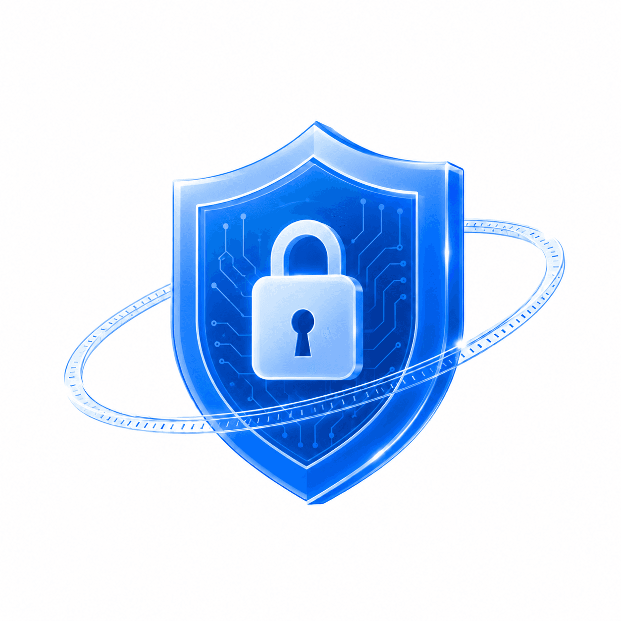 Shield with padlock representing Revolai data security